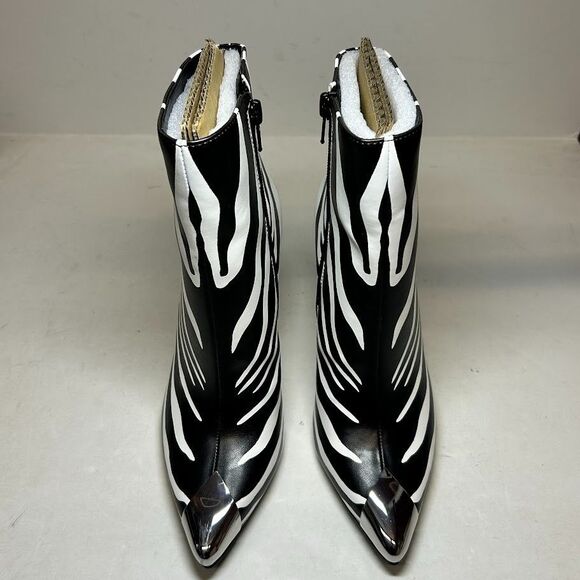 INC Womens 10 M Black Zebra Rohese High Heel Ankle Booties NIB KF3 - Picture 2 of 6